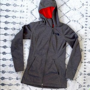 North Face Women shell fleece asymmetrical hoodie